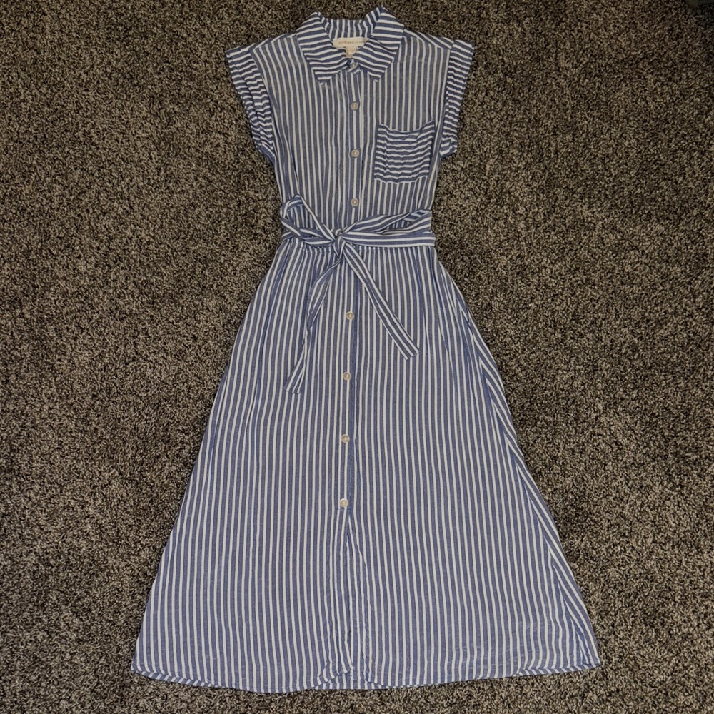 Monteau Striped Midi Dress